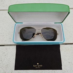 Kate Spade Polarized Aviator Sunglasses with Case And Cleaning Cloth.
